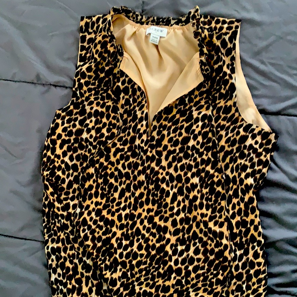 J crew leopard print top, sleeveless